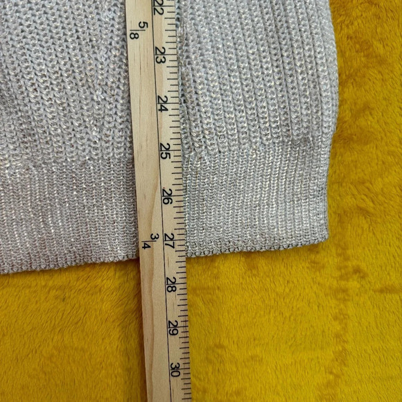 Design 365 Long Sleeve Knit Sweater Womens Size Medium Cream Gold - Picture 6 of 8